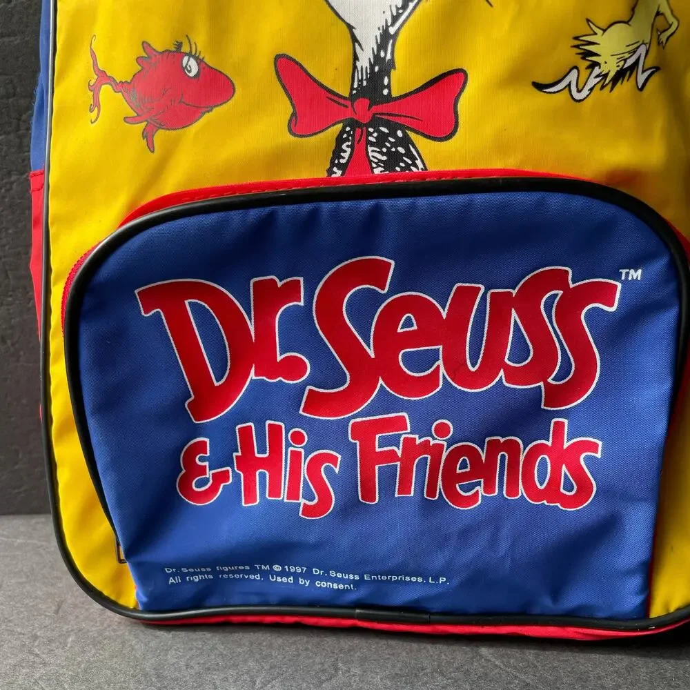 Vintage Dr. Seuss And His Friends Backpack Kid Child 1997